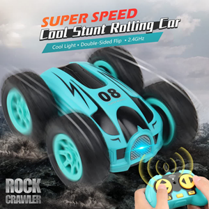 ماشین کنترلی چرخشی 360 درجه آبی Car 360 Degree Flip Remote Control Cars مقیاس 1:32_اسباب بازی
